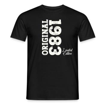 Born 1983 40th birthday Gift man/ woman - Men's T-Shirt - black - Front - AI Model Male 178 light (178cm)