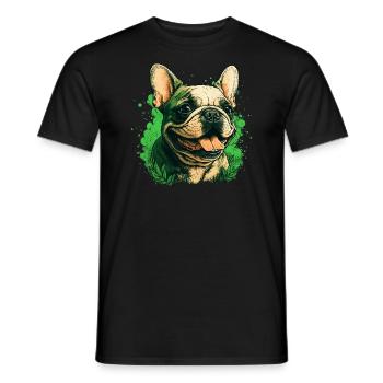 Französische Bulldogge - Männer T-Shirt - Schwarz - Vorne - AI Model Male 178 light (178cm)