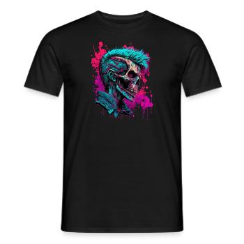 Crâne de zombie rave - T-shirt homme - noir - Devant - AI Model Male 178 light (178cm)