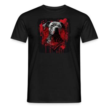 American Staffordshire Terrier - T-shirt homme - noir - Devant - AI Model Male 178 light (178cm)
