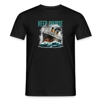 Commic ship in the Stormy Sea - Men's T-Shirt - black - Front - AI Model Male 178 light (178cm)