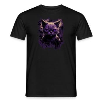 Chat siamois effrayant - T-shirt homme - noir - Devant - AI Model Male 178 light (178cm)