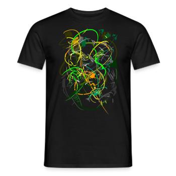 abstract - Men's T-Shirt - black - Front - AI Model Male 178 light (178cm)