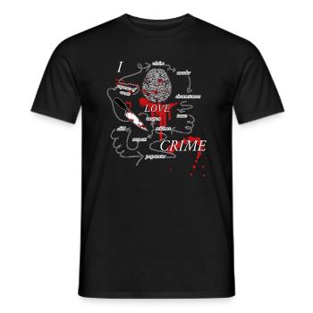 I love crime - Männer T-Shirt - Schwarz - Vorne - AI Model Male 178 light (178cm)