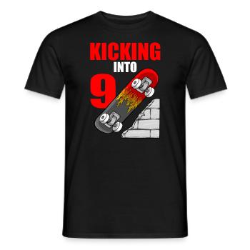 Skateboard Geburtstag für Jungen 9. Geburtstag Skater - Männer T-Shirt - Schwarz - Vorne - AI Model Male 178 light (178cm)