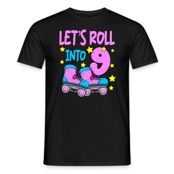 Rollschuh Geburtstag 9. Geburtstag Rollschuhlaufen - Männer T-Shirt - Schwarz - Vorne - AI Model Male 178 light (178cm)