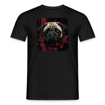 Scary Pug - Men's T-Shirt - black - Front - AI Model Male 178 light (178cm)