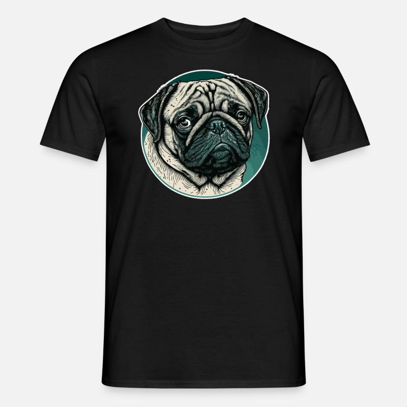 Kleiner Mops - Männer T-Shirt - Schwarz