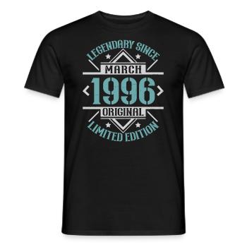Legendär seit März 1996 limitierte Auflage - Männer T-Shirt - Schwarz - Vorne - AI Model Male 178 light (178cm)