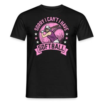 Sorry I can't I have Softball for Girls and Women - Men's T-Shirt - black - Front - AI Model Male 178 light (178cm)