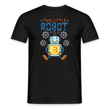 Robot Birthday Outfit Boy 3rd Robot Birthday Party - Men's T-Shirt - black - Front - AI Model Male 178 light (178cm)