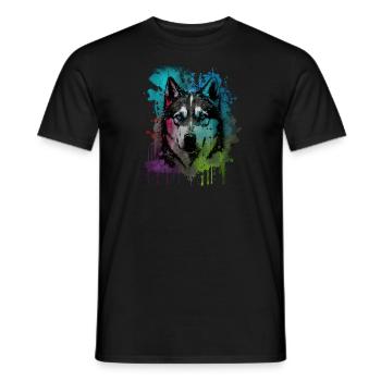 Husky Dog - Männer T-Shirt - Schwarz - Vorne - AI Model Male 178 light (178cm)