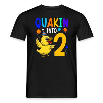 Duck Birthday Party Kids 2nd Birthday Duck - Men's T-Shirt - black - Front - AI Model Male 178 light (178cm)