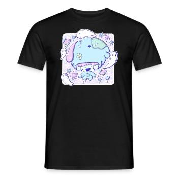 Cute Zombie Puppy bubble head cutie - Men's T-Shirt - black - Front - AI Model Male 178 light (178cm)