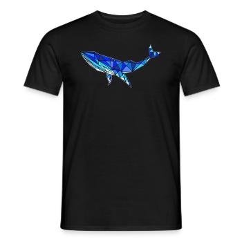 Geometric Whale - Abstract Marine Mammals - Men's T-Shirt - black - Front - AI Model Male 178 light (178cm)