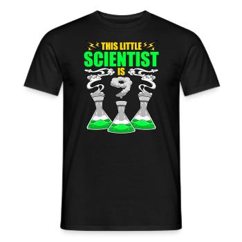 Science Anniversaire 9ème Science Theme Party Scientist - T-shirt homme - noir - Devant - AI Model Male 178 light (178cm)
