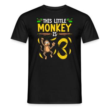 Affengeburtstag 3. Affe Themenparty Kinder - Männer T-Shirt - Schwarz - Vorne - AI Model Male 178 light (178cm)