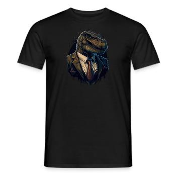 T-Rex Gangsterboss - Männer T-Shirt - Schwarz - Vorne - AI Model Male 178 light (178cm)