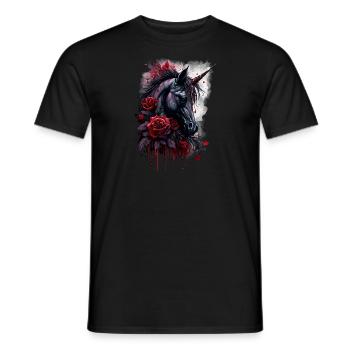 Rose and Unicorn - Men's T-Shirt - black - Front - AI Model Male 178 light (178cm)