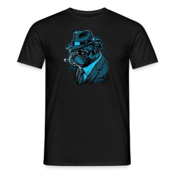 Kommissar Mops - Männer T-Shirt - Schwarz - Vorne - AI Model Male 178 light (178cm)