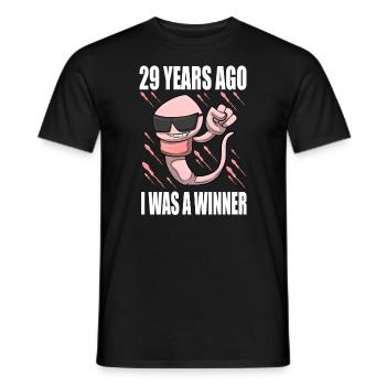 Homme Sperme Anniversaire 29 ans - T-shirt homme - noir - Devant - AI Model Male 178 light (178cm)