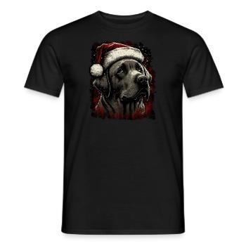 Labrador avec chapeau de Père Noël - T-shirt homme - noir - Devant - AI Model Male 178 light (178cm)