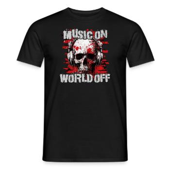 Musique allumée, monde éteint - T-shirt homme - noir - Devant - AI Model Male 178 light (178cm)