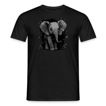 Niedliches Elefantenbaby - Männer T-Shirt - Schwarz - Vorne - AI Model Male 178 light (178cm)