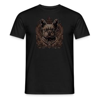 Bouledogue français - T-shirt homme - noir - Devant - AI Model Male 178 light (178cm)