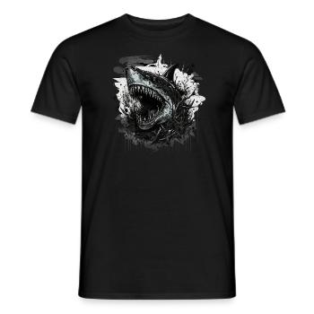 Shark in a bad mood - Men's T-Shirt - black - Front - AI Model Male 178 light (178cm)
