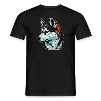 Husky Dog - Men's T-Shirt - black - Front - AI Model Male 178 light (178cm)