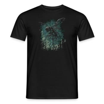 Gruselige Horror Libelle - Männer T-Shirt - Schwarz - Vorne - AI Model Male 178 light (178cm)