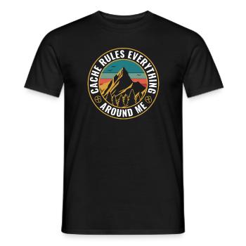 Geocaching Cache Regeln Alles Um Mich Herum - Männer T-Shirt - Schwarz - Vorne - AI Model Male 178 light (178cm)