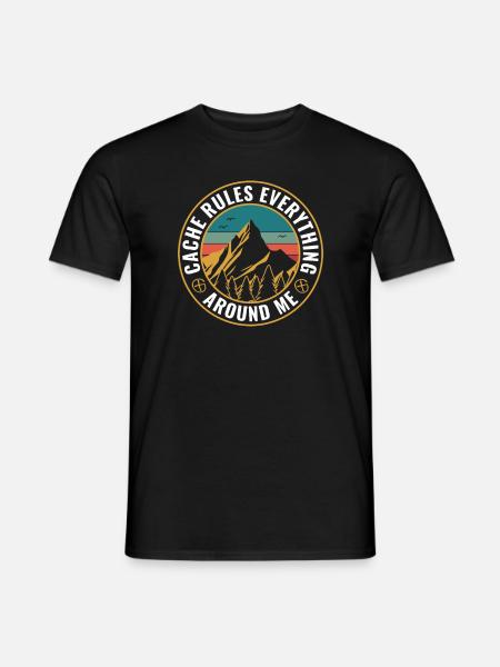 Geocaching Cache Govern everything around me - Men's T-Shirt - black