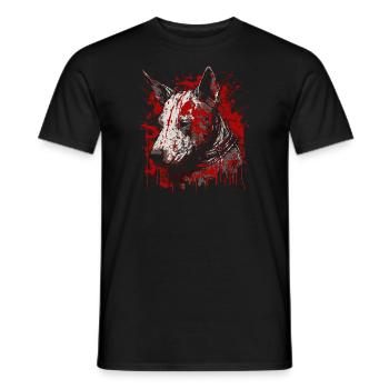 Bull terrier - Men's T-Shirt - black - Front - AI Model Male 178 light (178cm)