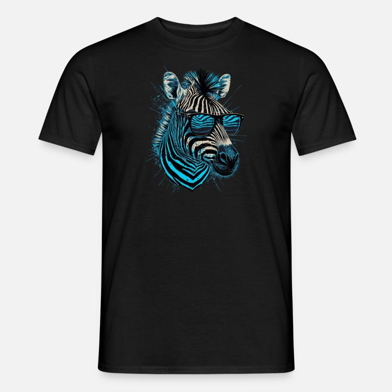 Cooles Zebra - Männer T-Shirt - Schwarz