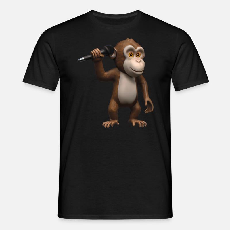 Singender Affe - Männer T-Shirt - Schwarz