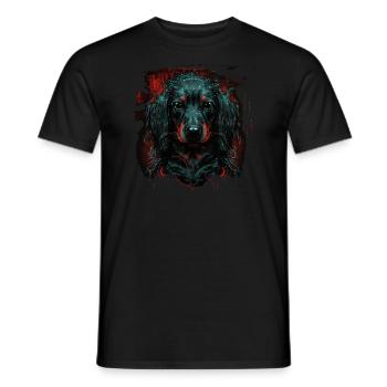 Chiot teckel - T-shirt homme - noir - Devant - AI Model Male 178 light (178cm)