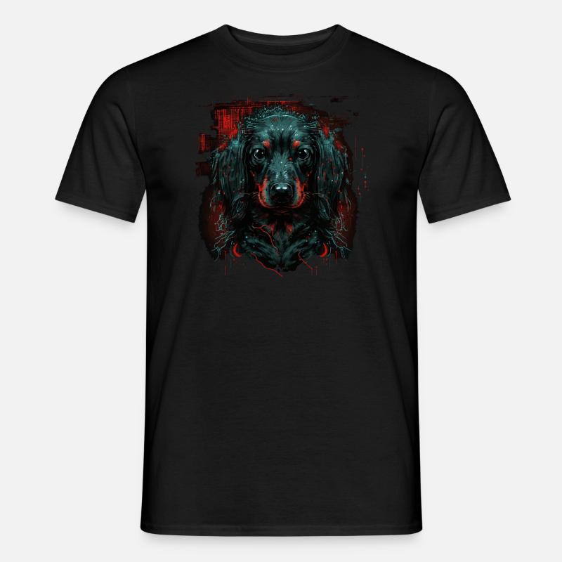 Dackelwelpe - Männer T-Shirt - Schwarz