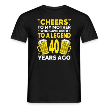 Hommes Bière Anniversaire Drôle 40 ans Amateur de bière - T-shirt homme - noir - Devant - AI Model Male 178 light (178cm)