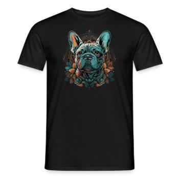 Bouledogue français - T-shirt homme - noir - Devant - AI Model Male 178 light (178cm)