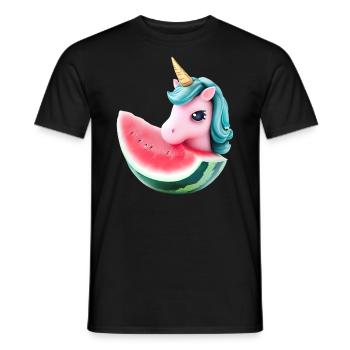 Wassermelonen Einhorn - Männer T-Shirt - Schwarz - Vorne - AI Model Male 178 light (178cm)