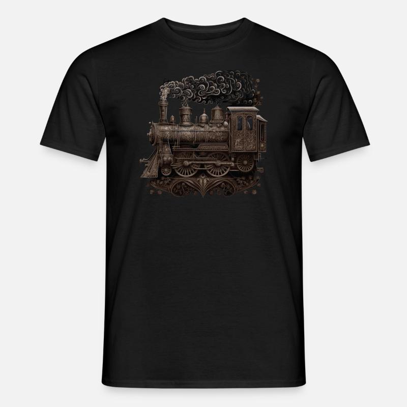 Dampflokomotive - Männer T-Shirt - Schwarz