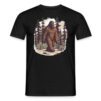 Arbres forestiers Sasquatch Mythe Cadeau Bigfoot - T-shirt homme - noir - Devant - AI Model Male 178 light (178cm)