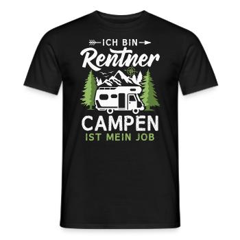 Camping Rentner Campen ist mein Job Wohnmobil - Männer T-Shirt - Schwarz - Vorne - AI Model Male 178 light (178cm)