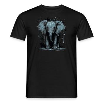 Niedliches Elefantenbaby - Männer T-Shirt - Schwarz - Vorne - AI Model Male 178 light (178cm)