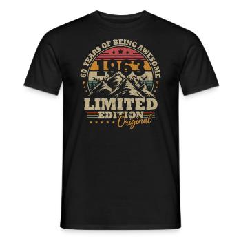 Jahrgang 1963 60. Geburtstag Geschenk Männer Frauen - Männer T-Shirt - Schwarz - Vorne - AI Model Male 178 light (178cm)