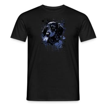 Chiot teckel - T-shirt homme - noir - Devant - AI Model Male 178 light (178cm)