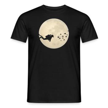Space diver - Men's T-Shirt - black - Front - AI Model Male 178 light (178cm)