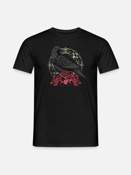 Raven with Rosary - Men's T-Shirt - black
